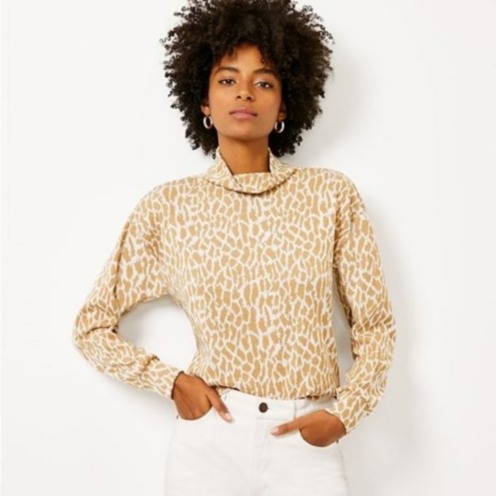 Final Price - LOFT NWT Tan Animal Top S